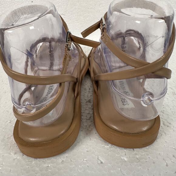 Steve Madden Strappy Ankle Wrap Thong Sandals Flats Women's 6.5 Brown - Picture 6 of 11